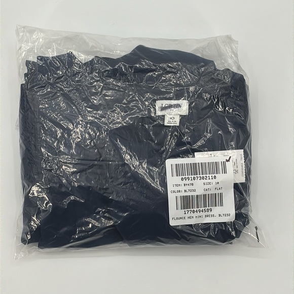 J Crew Factory Mini dress with flounce hem and sheer sleeves size 10 NWT BY478 - Picture 8 of 9